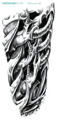 biomechanical sleeve tattoo drawing