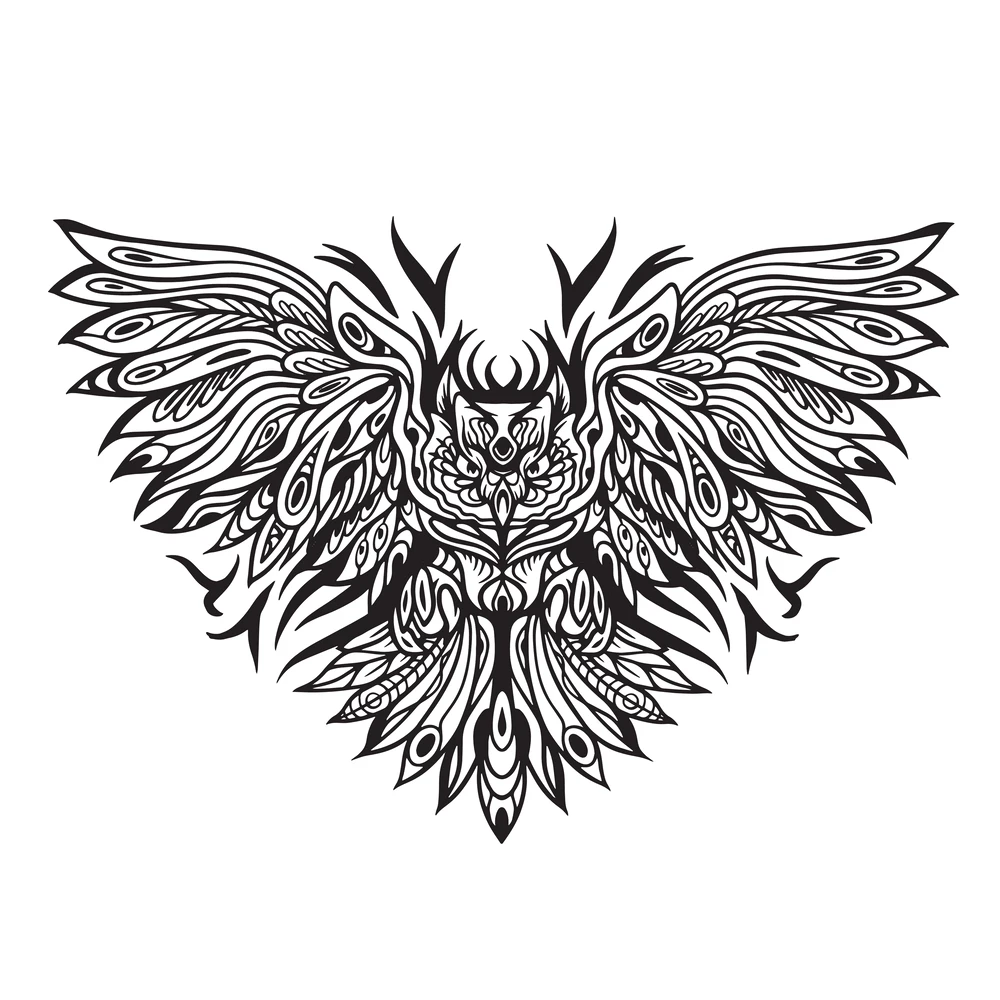 Owl Portrait Vector Stock Illustration - Download Image Now - Owl, Tattoo,  Indigenous Culture - iStock