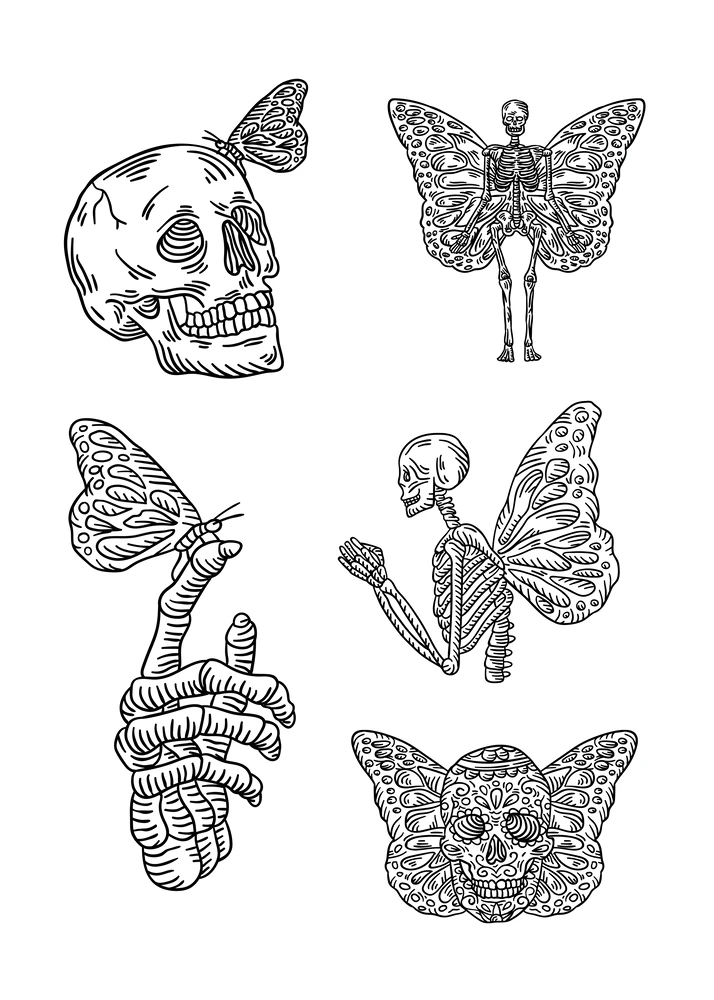 Human Skeleton Butterfly Graphic tattoo idea  Best Tattoo Ideas Gallery